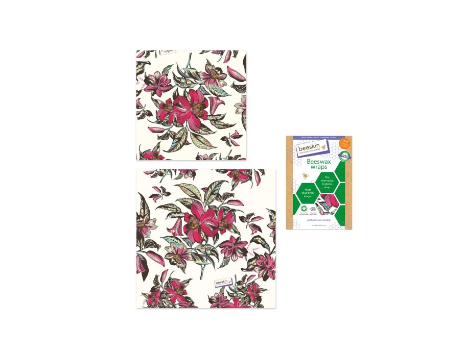 Beeskin bijenwasdoeken set - medium en large - victoriaanse bloem