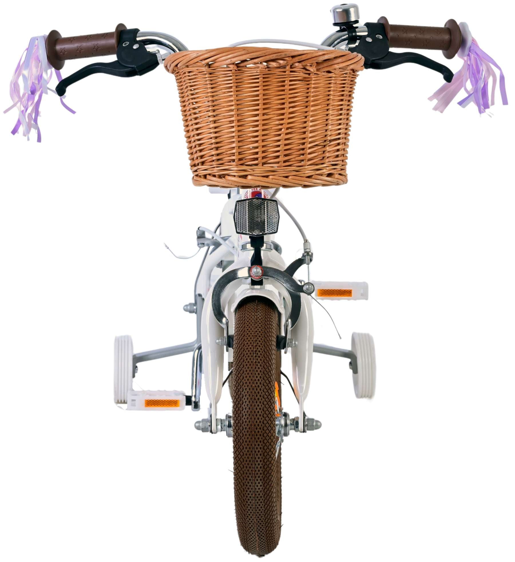 Volare bloesem kinderfiets - meisjes - 12 inch - wit - twee handremmen