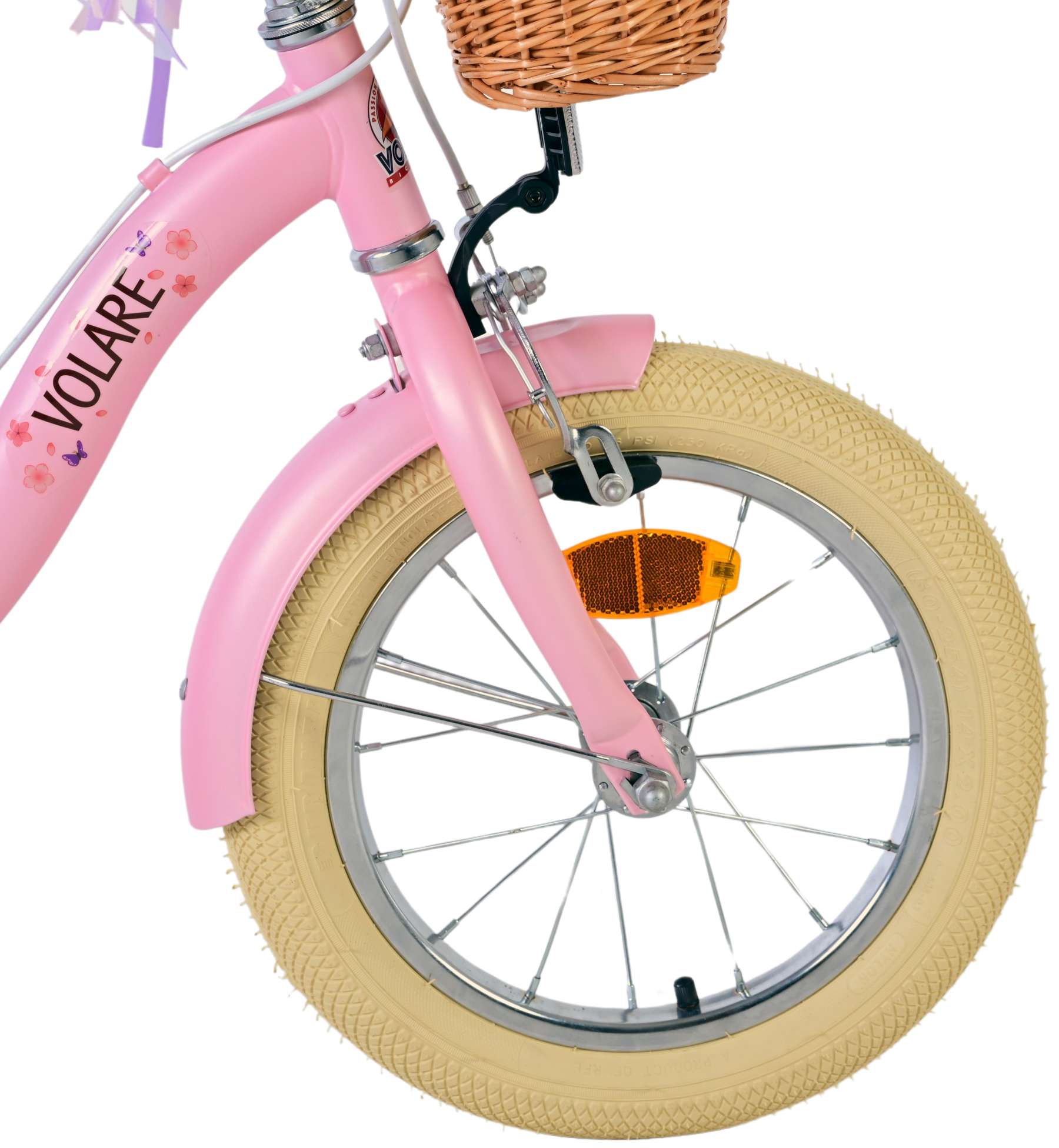 Volare Blossom Kinderfiets - Meisjes - 14 inch - Roze - Twee Handremmen