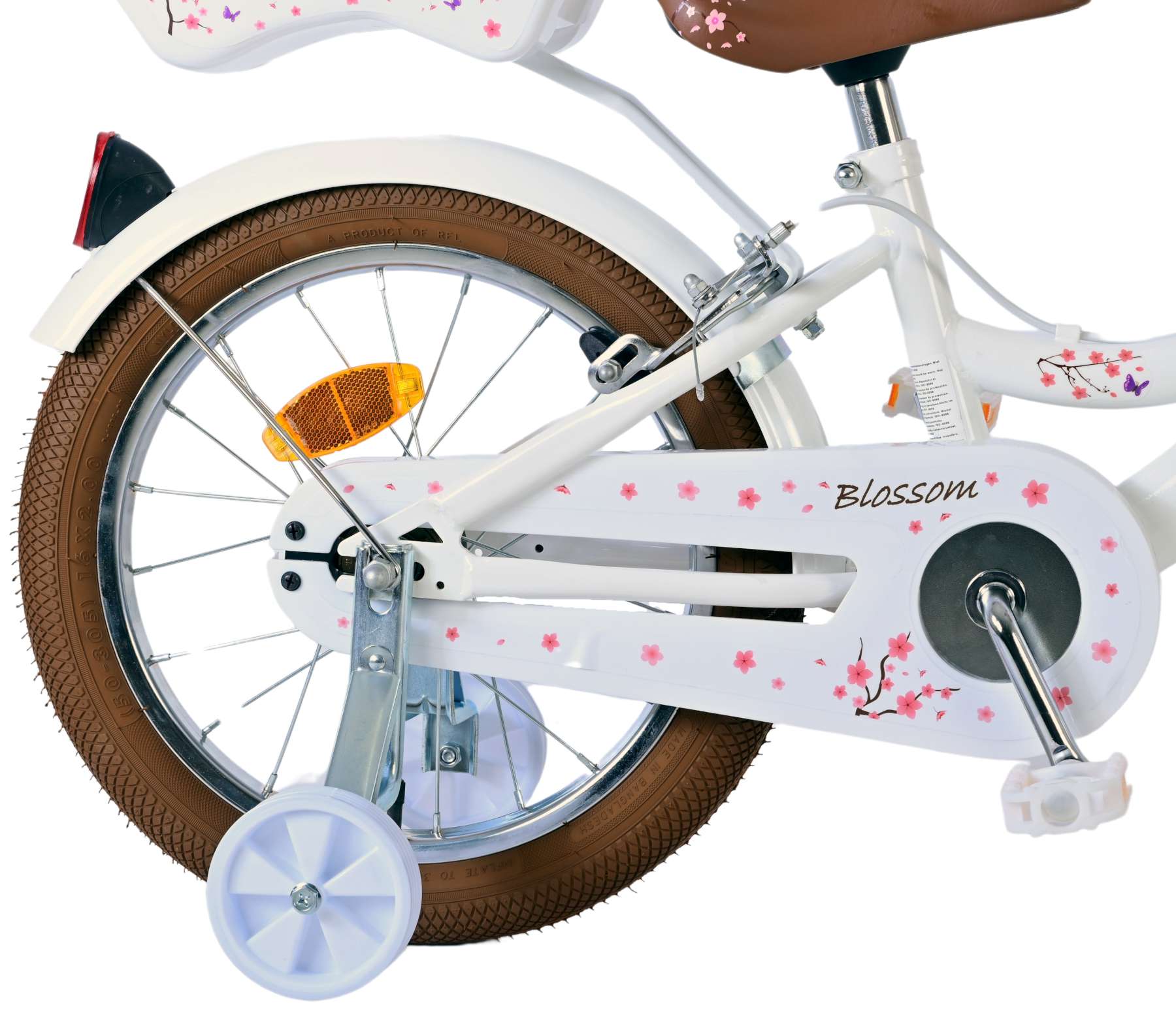 Volare bloesem kinderfiets - meisjes - 16 inch - wit - twee handremmen