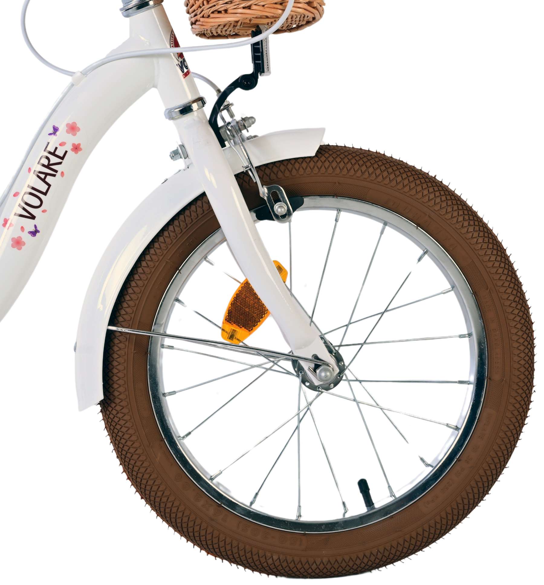 Volare bloesem kinderfiets - meisjes - 16 inch - wit - twee handremmen