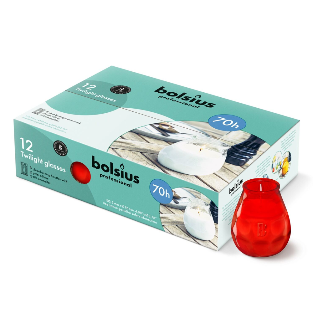 Bolsius twilight rood ø99x104 mm 70 uur (12 stuks)