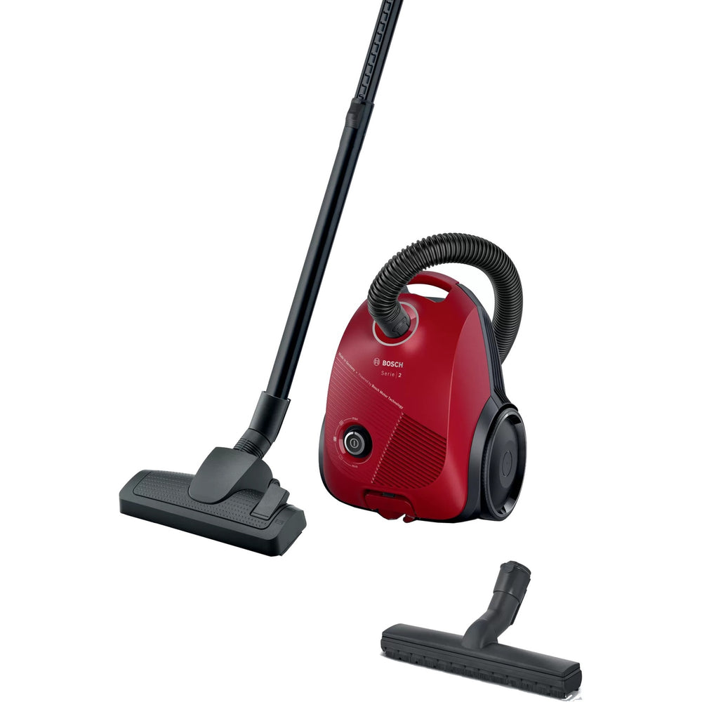 Bosch serie 2 stofzuiger met zak bgbs2rd1h (rood)
