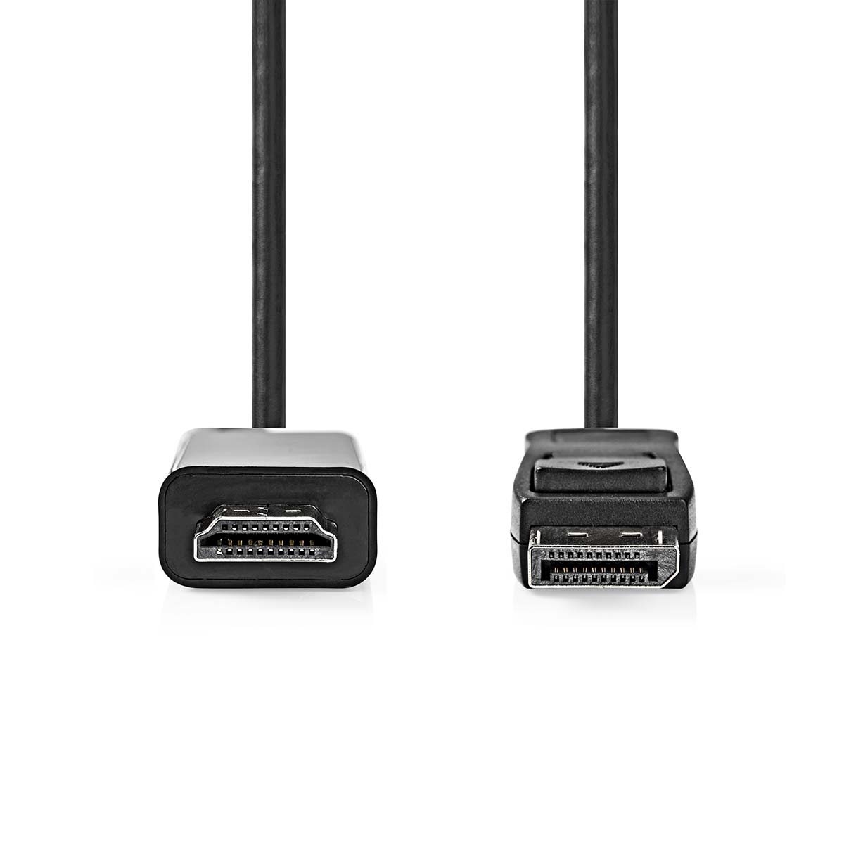 Nedis ccgl37100bk20 displayport-kabel displayport mannelijk hdmi handel; connector 1080p vernikkeld 2,00 m rond pvc zwart label