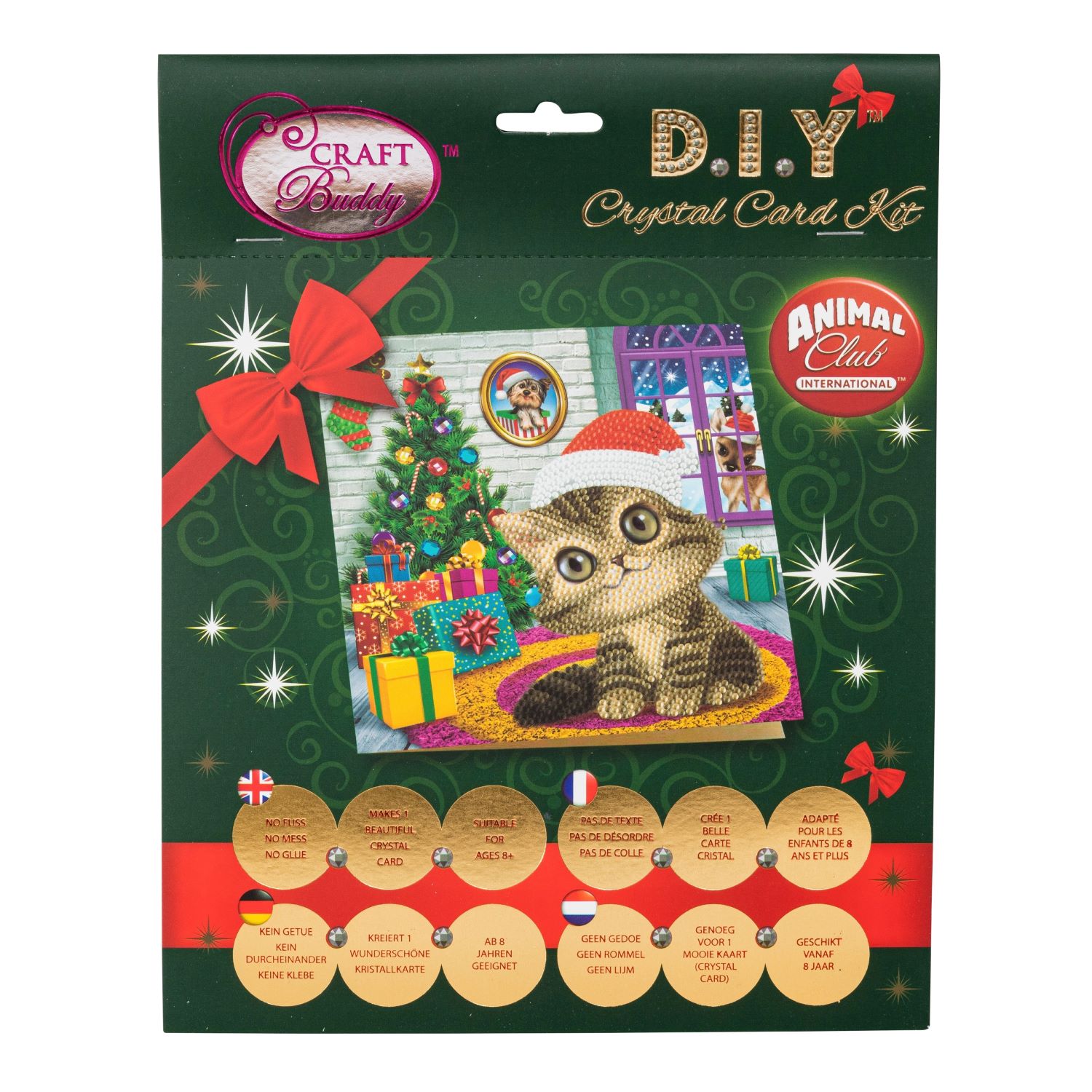 Brandunit diamant schilderij - kerstkaart van een kitten