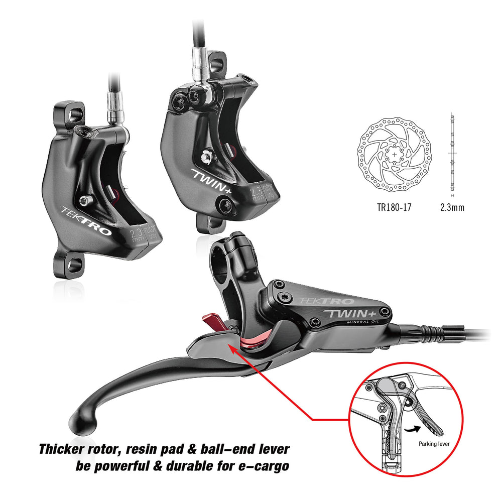 Tektro hd-e745 e-cargo auriga rechts hydraulisch remset met splitter