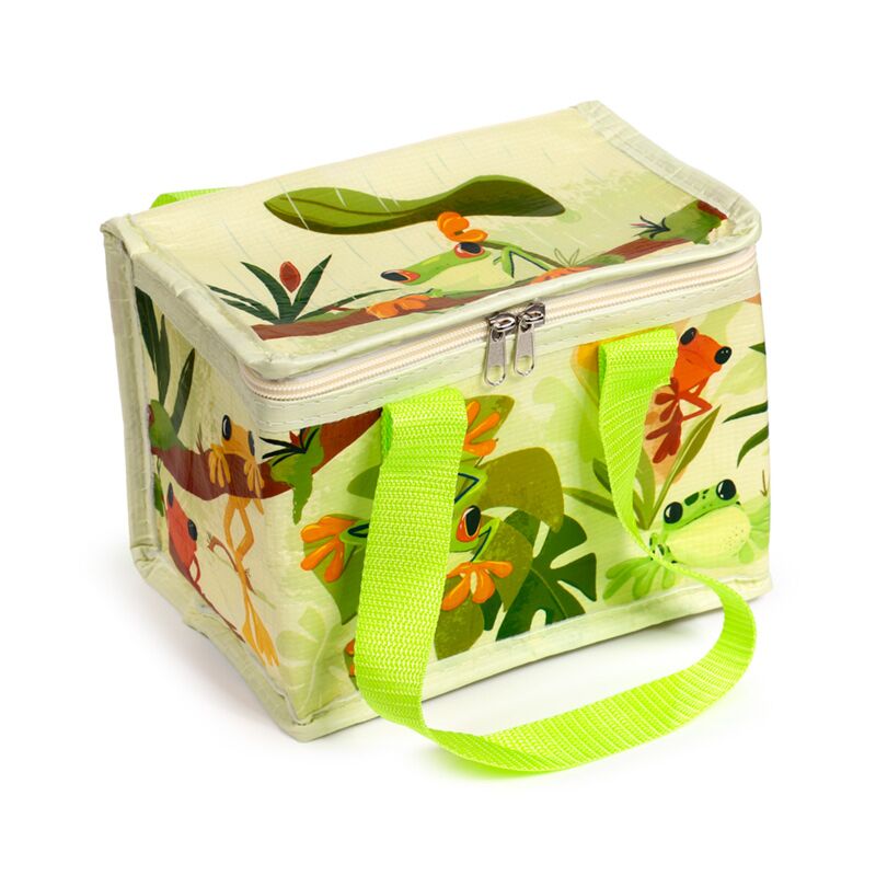 Tropische kikkers maken duurzame koeltas lunchtas