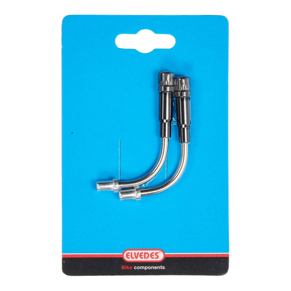 Coudes V-brake réglables 90° Elvedes inox - modèle court (2 pièces)
