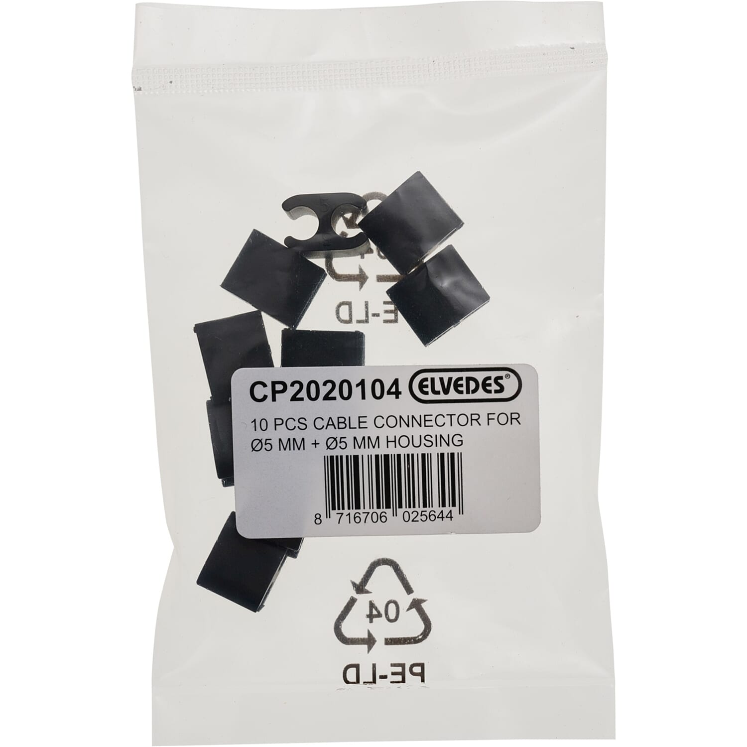 Elvedes kabelclips duo zwart 5+5mm kunststof (p 10) cp2020104
