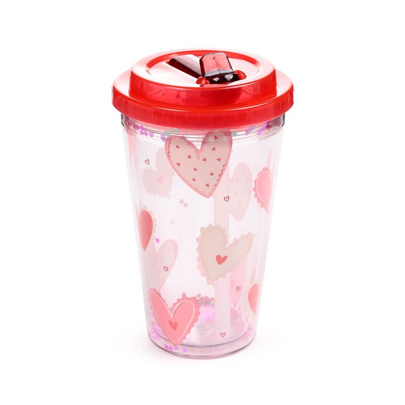 Amore hartjes breukbestendige duurzame dubbelwandige beker