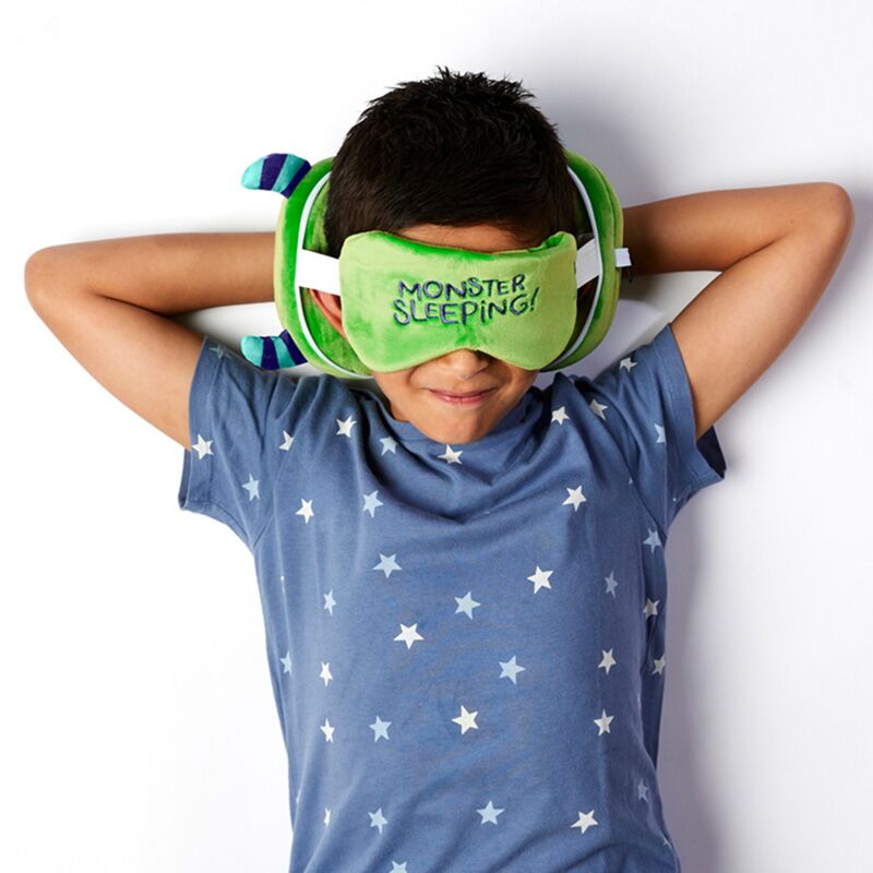Ty relaxeazzz pluche monstarz monster rond reiskussen slaapmasker - groen