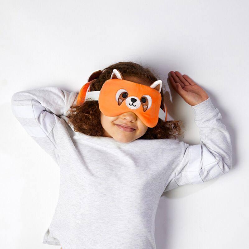Ty relaxeazzz pluche rode panda rond reiskussen slaapmasker