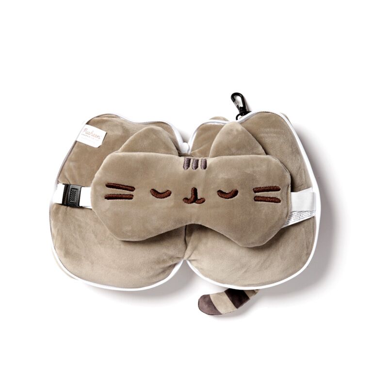 Union pusheen kat rond reiskussen slaapmasker