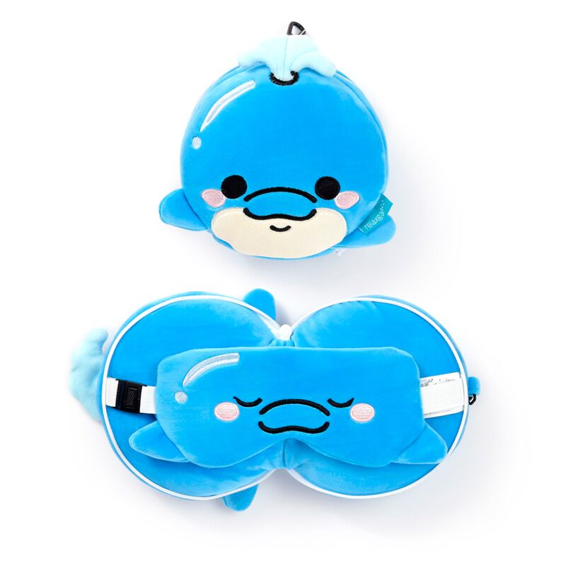 Ty relaxeazzz adoramals blu de dolfijn rond reiskussen slaapmasker