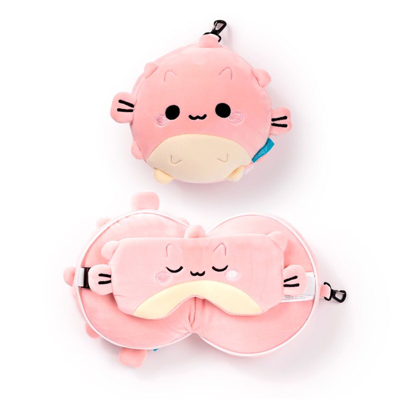Ty relaxeazzz adoramals puff de kogelvis rond reiskussen slaapmasker