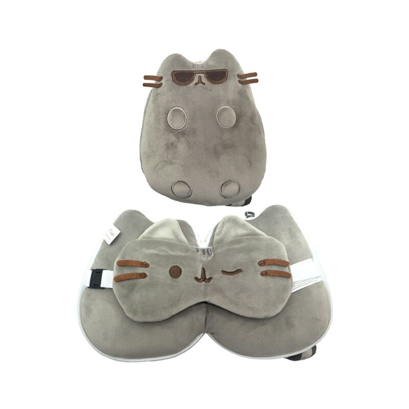 Union relaxeazzz pusheen kat met zonnebril reiskussen slaapmasker