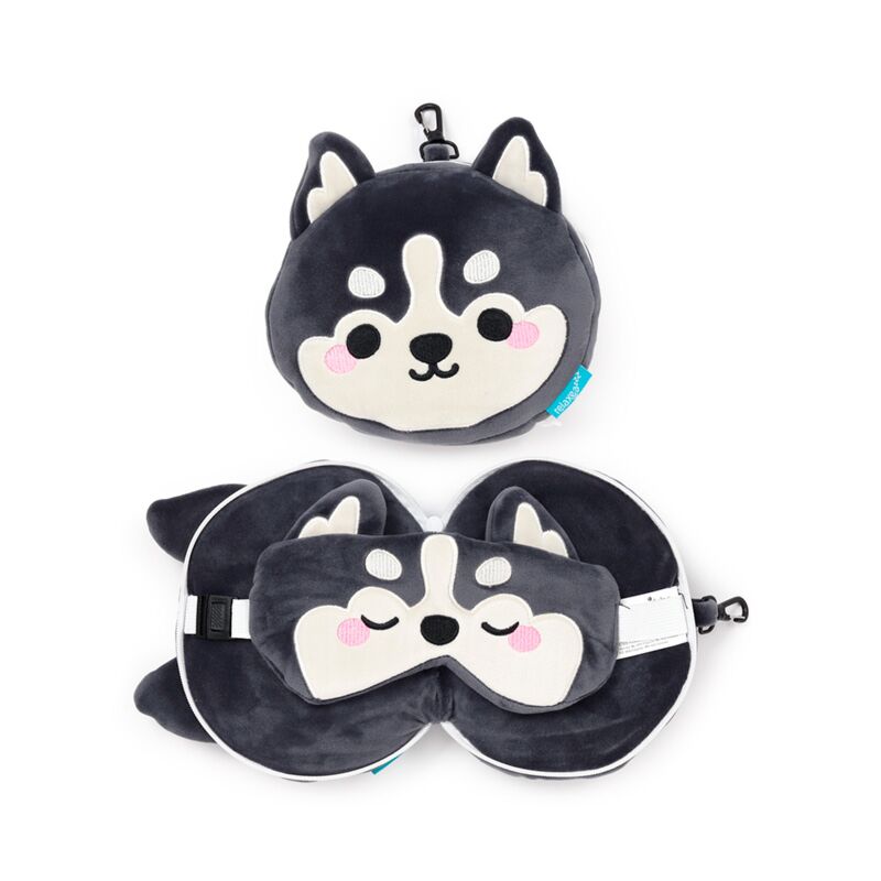 Ty relaxeazzz luna de husky berg dieren reiskussen slaapmasker
