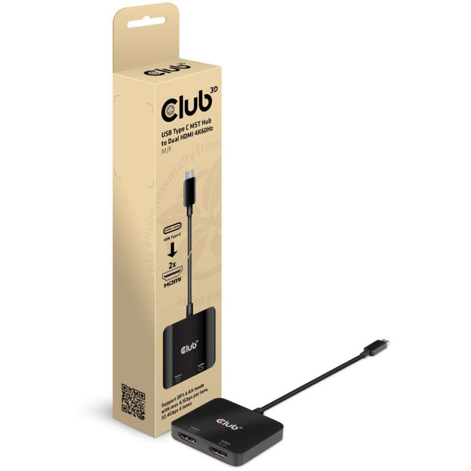 Club 3D Club 3D USB-C (mannelijk) naar Dual HDMI (vrouwelijk) 4k 60HZ MST H