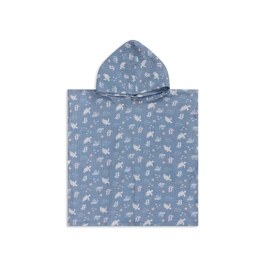 Coral bliss | meerkleurige hydrofiele strandponcho 52 x 52 cm