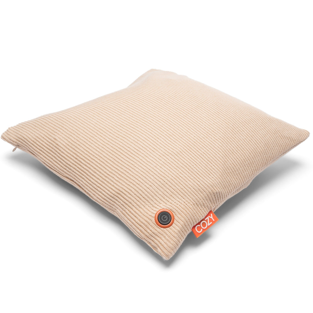 Cozy una knitted 45 x 45 cm draadloos warmtekussen (lichtbeige, powerbank 5000 mah)