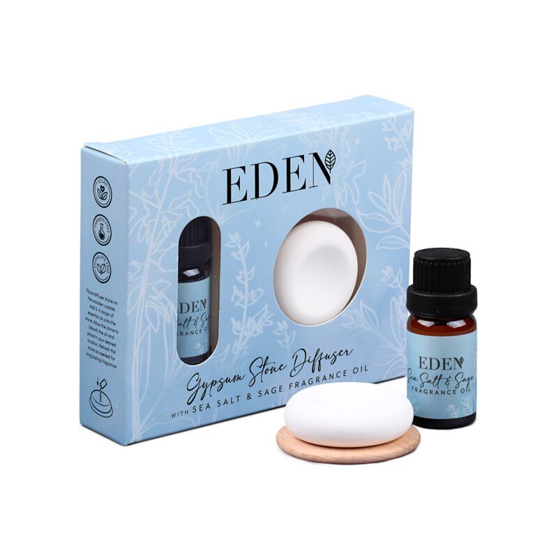 Eden zeezout salie gipsstenen diffuser en geurolieset