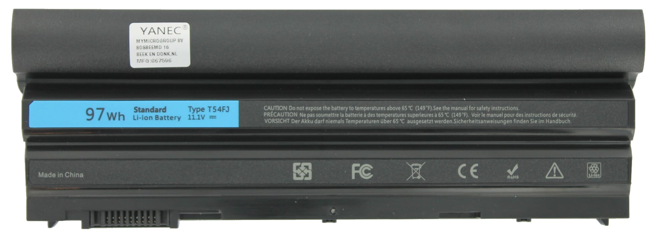 Yanec laptop accu uitgebreid 7800mah 87wh