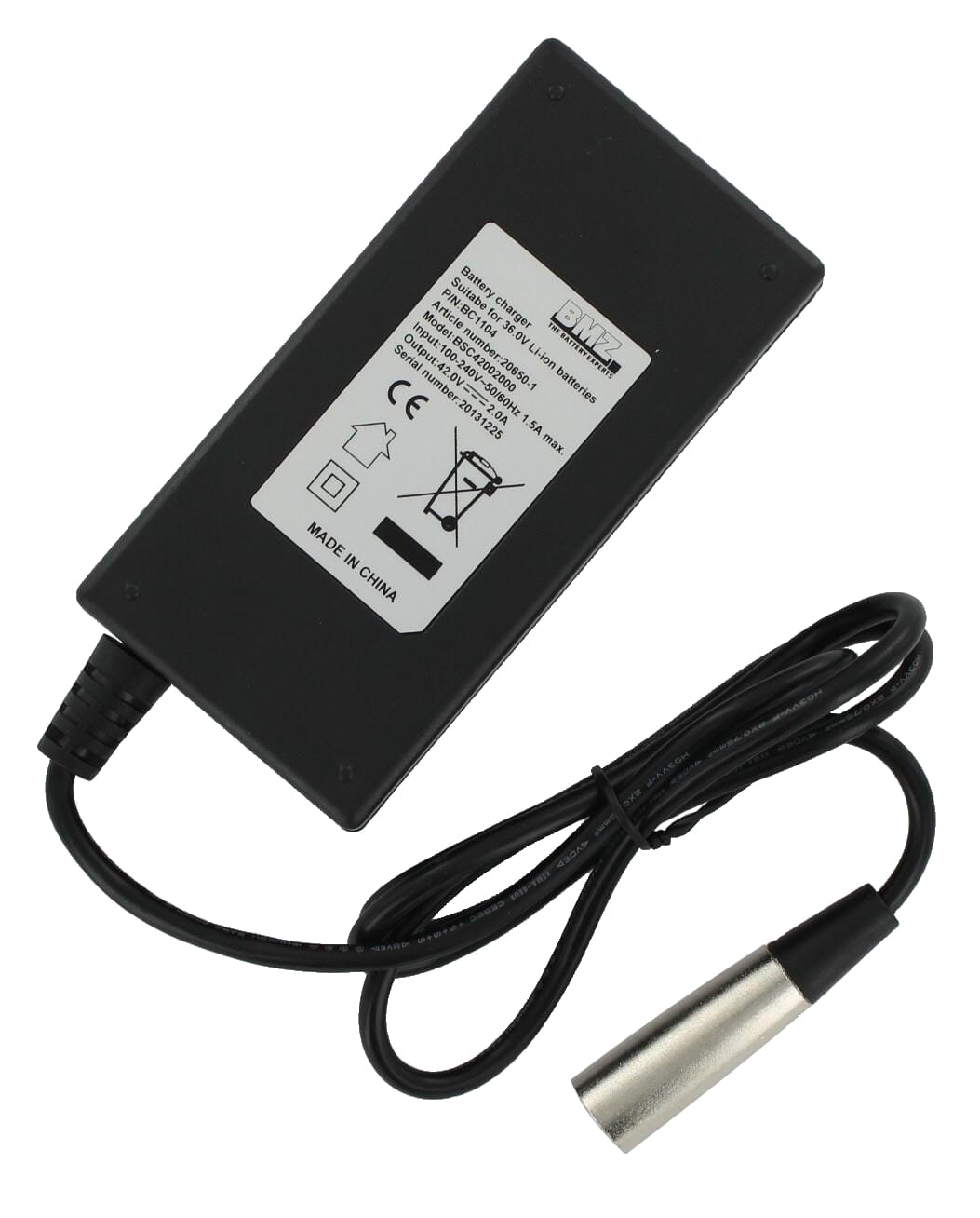 BMZ acculader li-ion 42v 2a xlr 4pin