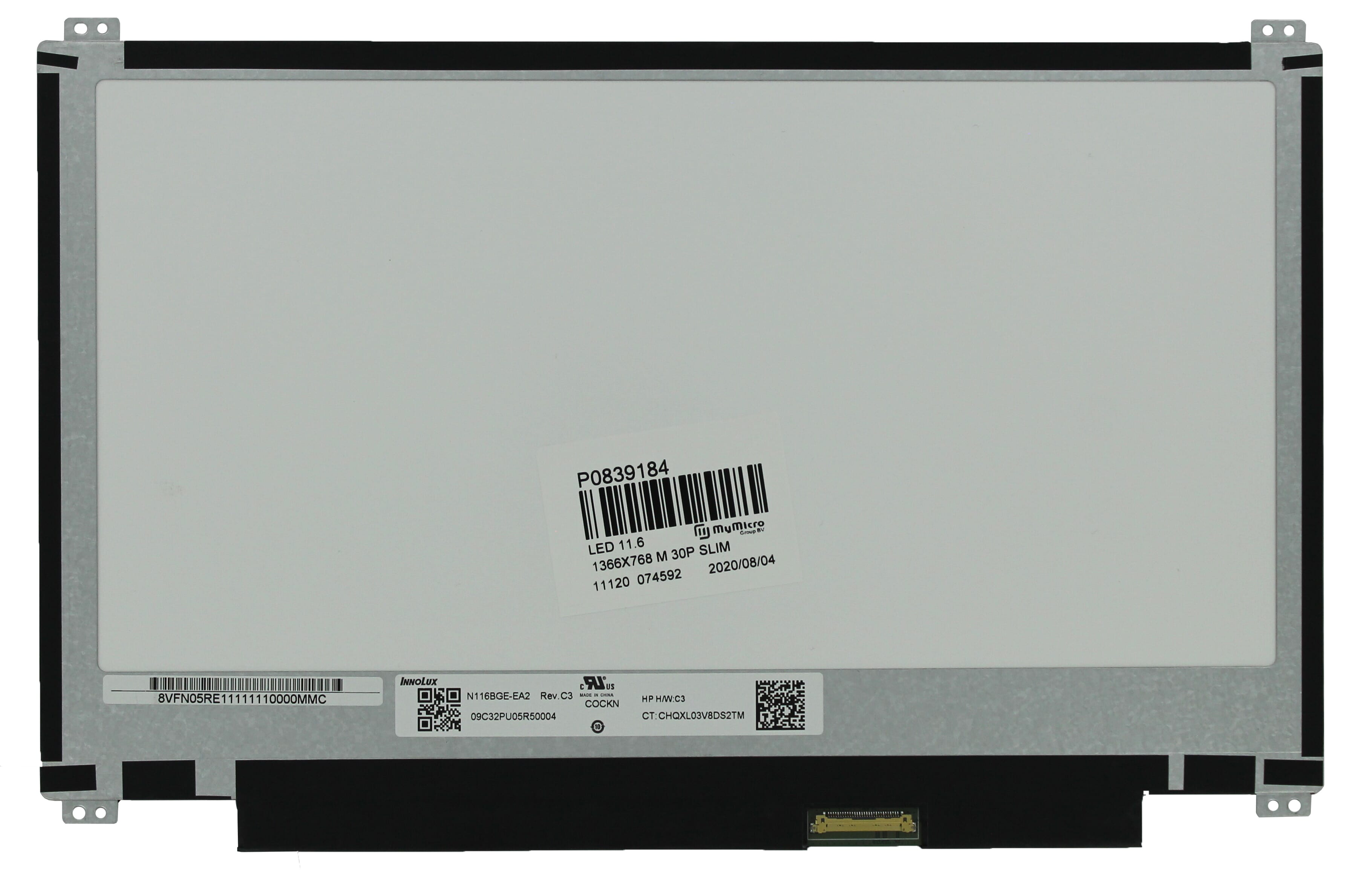 Oem 11,6 inch lcd-scherm 1366x768 mat 30pin edp