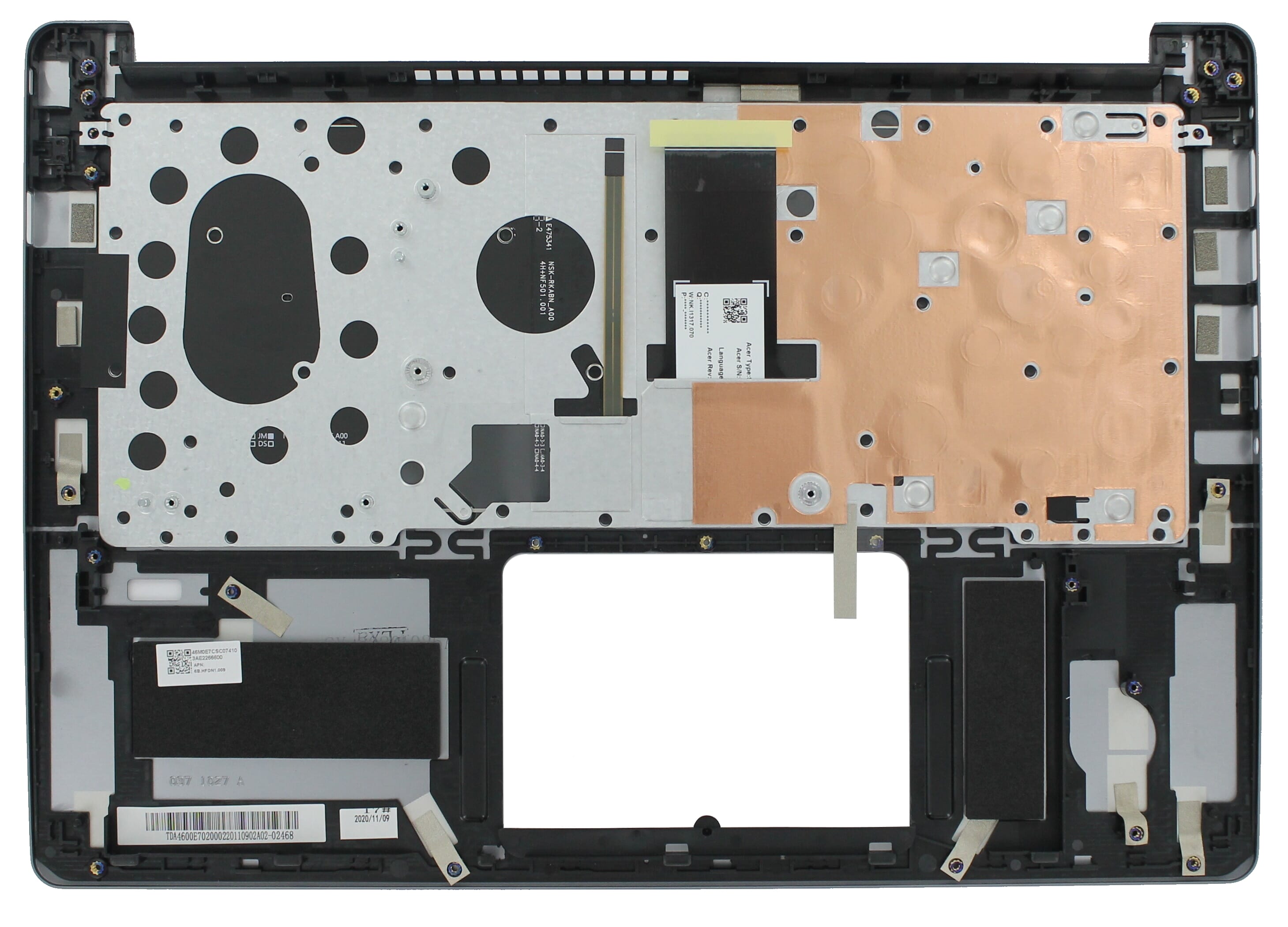 Acer laptop toetsenbord qwerty us + bovenklep - zilver