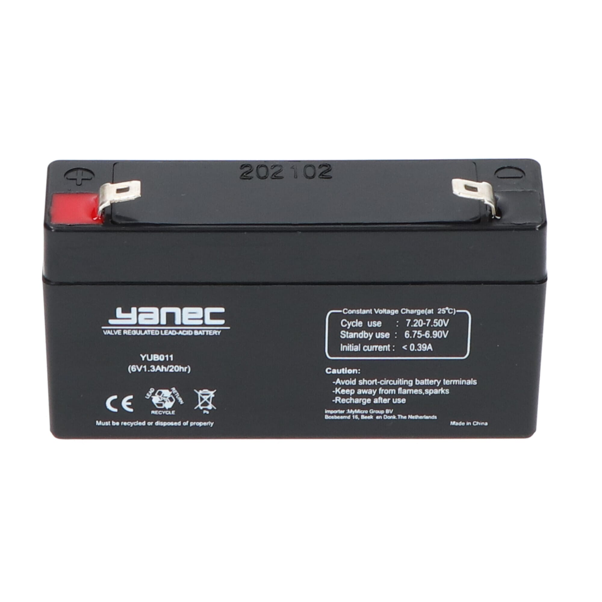 Yanec loodaccu 6v 1.3ah
