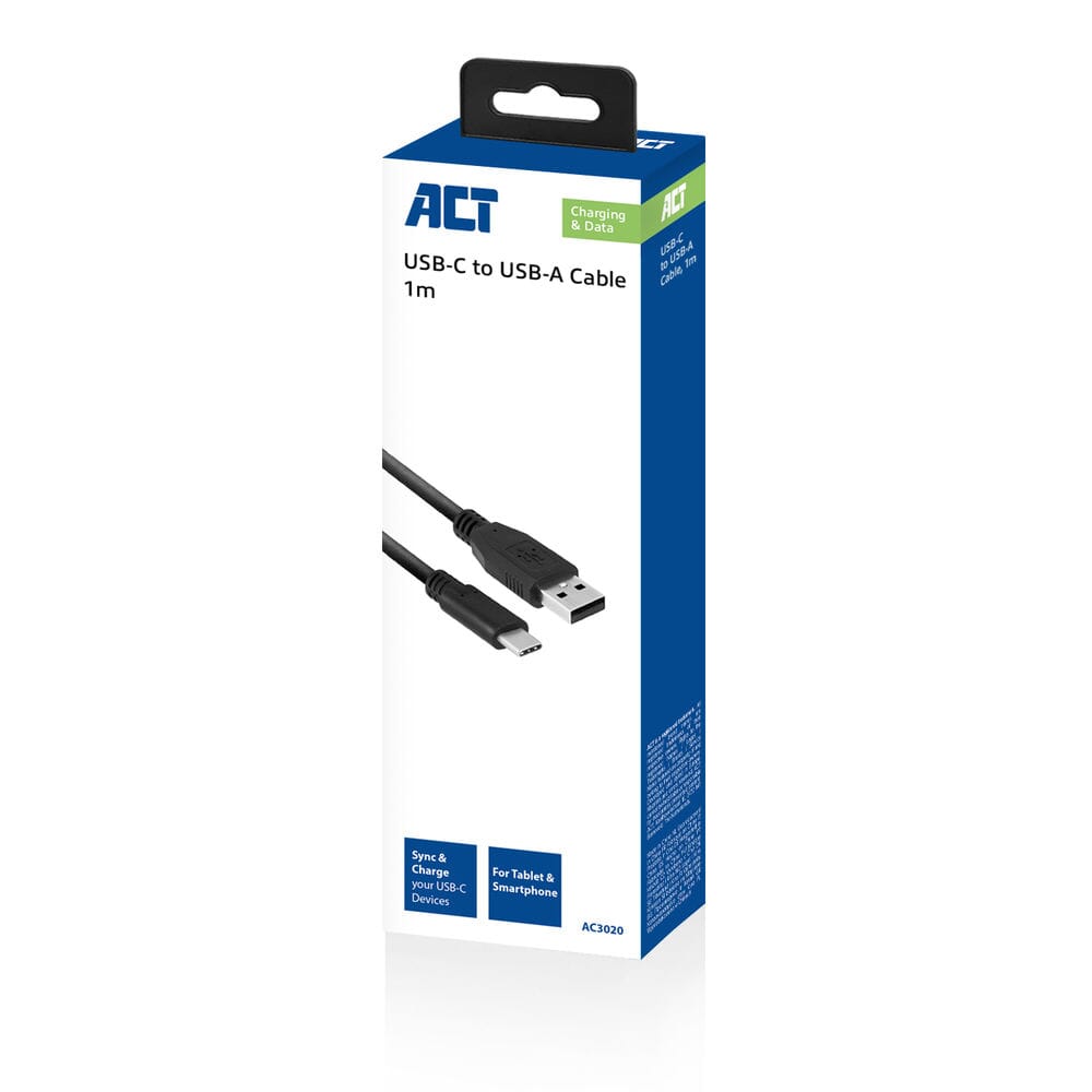 Act usb 3.2 gen1 laad- en datakabel a male - c male 1 meter