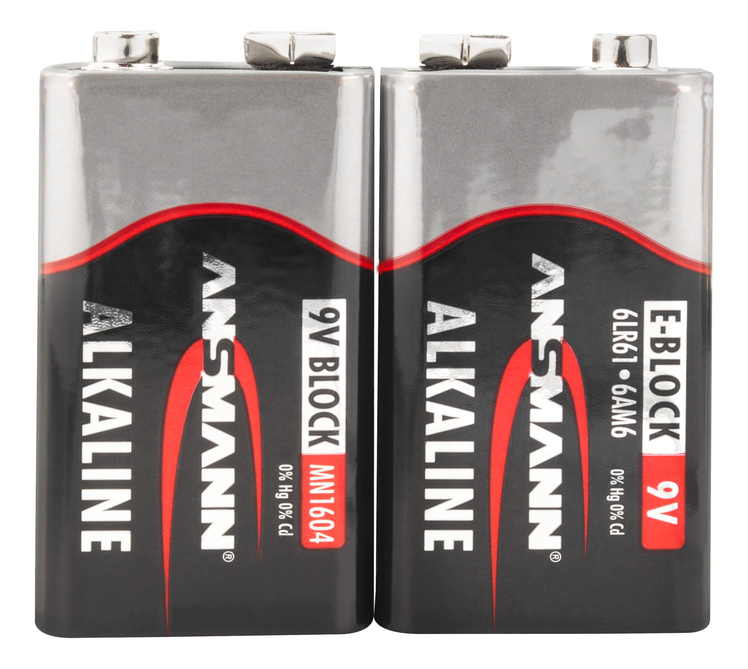 Ansmann alkalische batterij 9 volt e blok 6lr61 2 st. krimpen