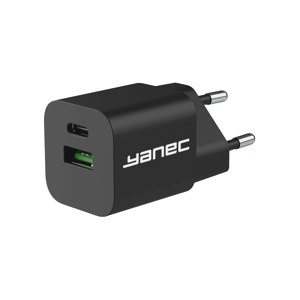 Yanec compacte ganlader usb-a usb-c 30w