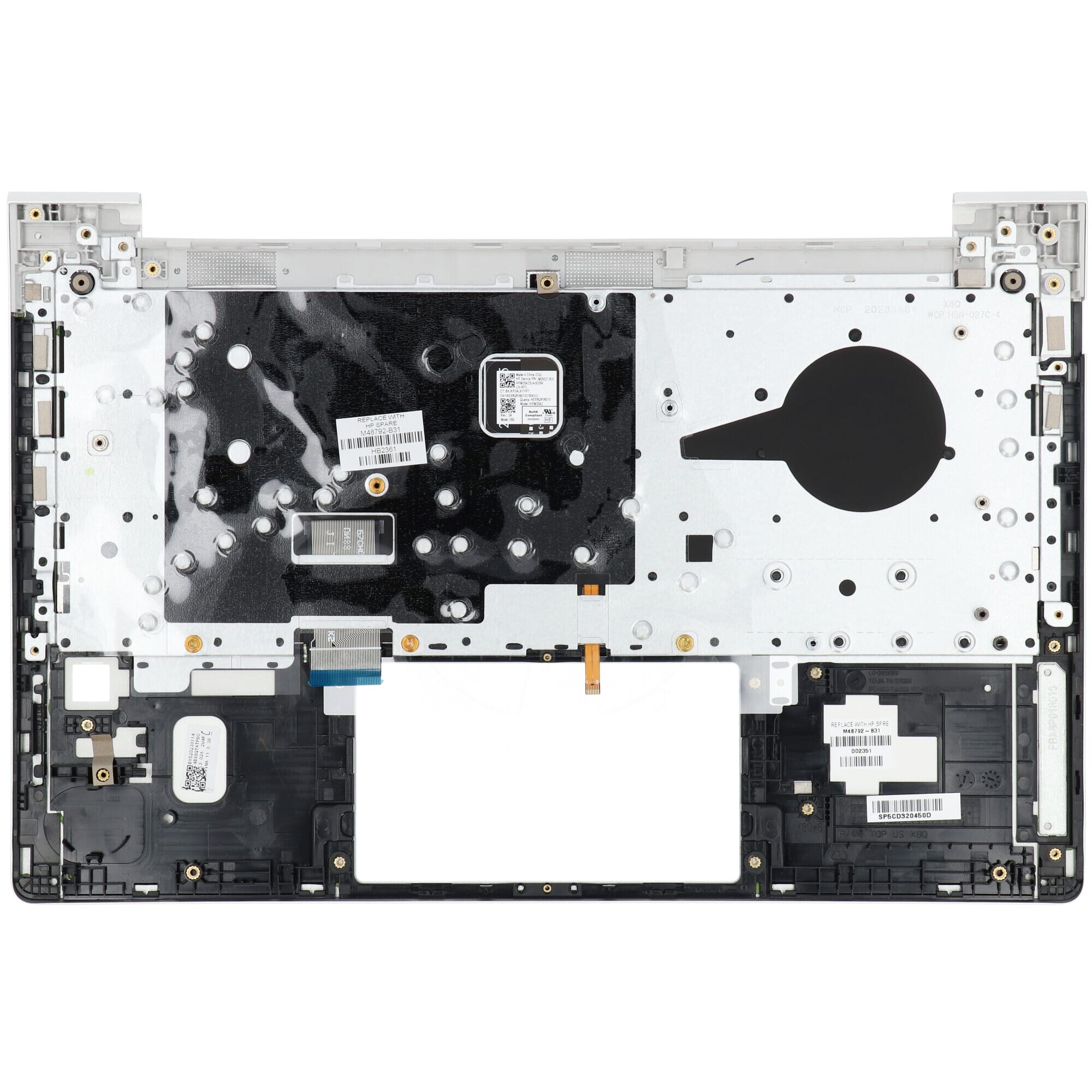 Hp laptop toetsenbord qwerty us + bovenklep, backlit -zilver