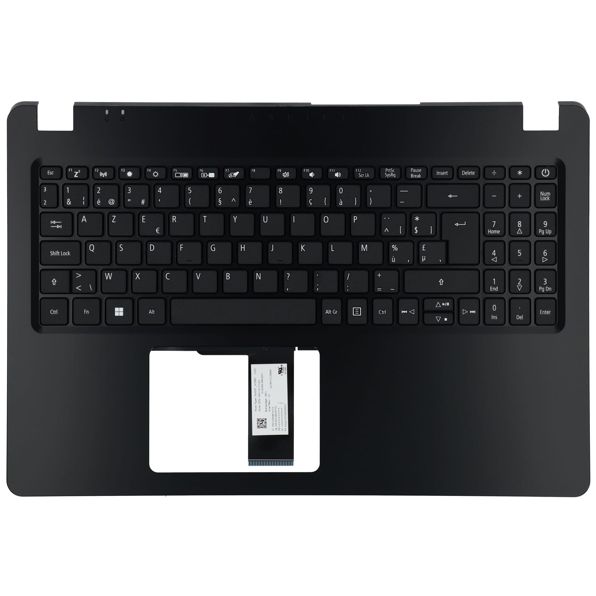 Acer laptop toetsenbord azerty be + bovenklep - zwart