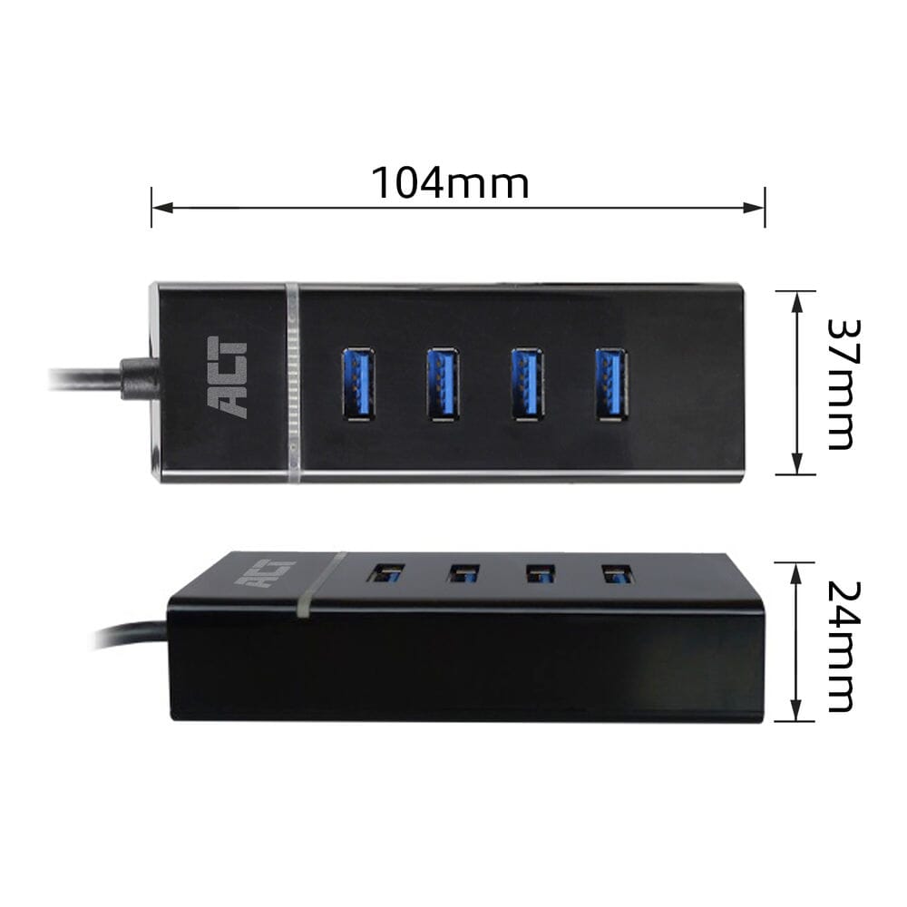 ACT Connectiviteit USB-C Hub 3.2 met 4 USB-A poorten