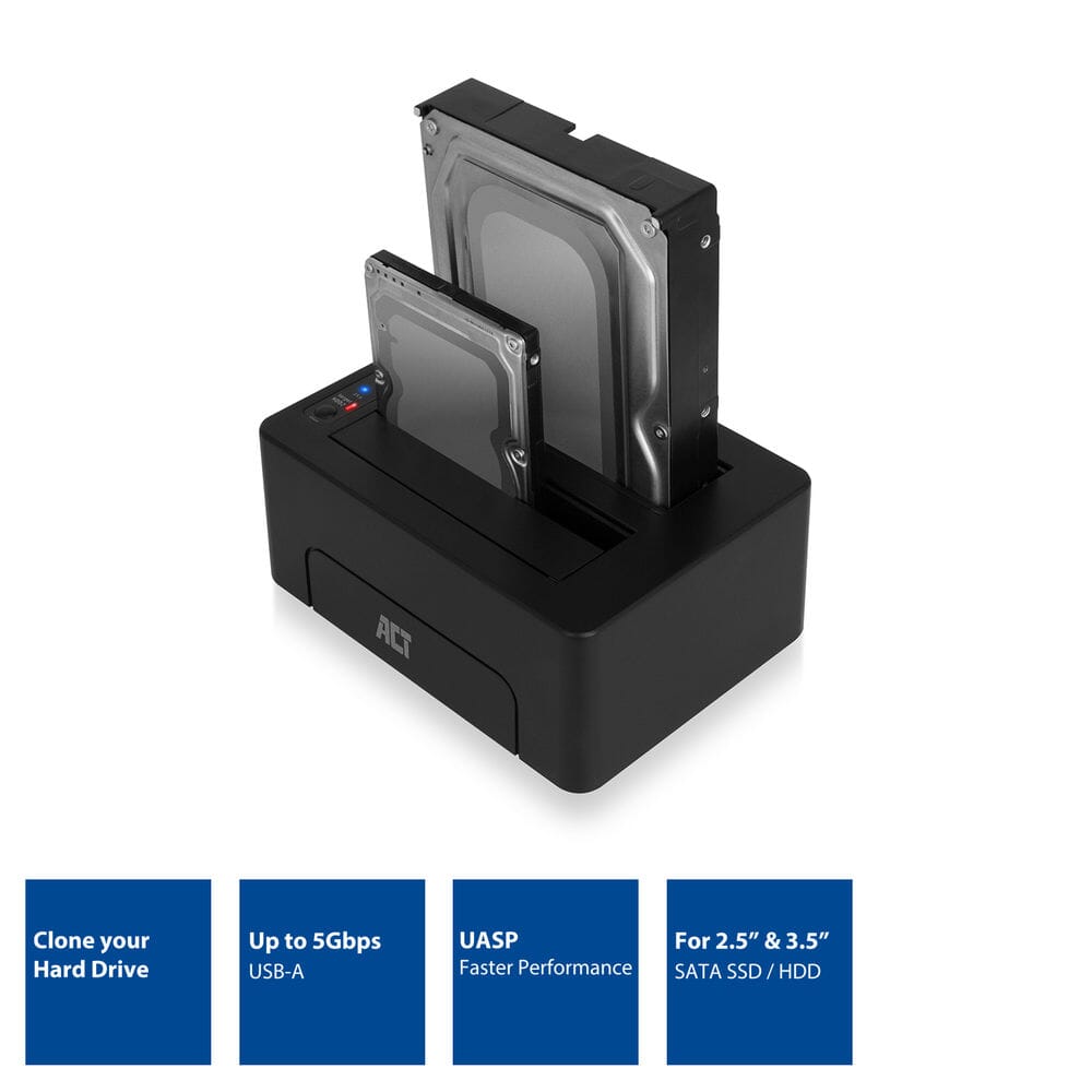Act 2,5 en 3,5 inch sata dubbele harde schijf dock usb 3.2 gen1