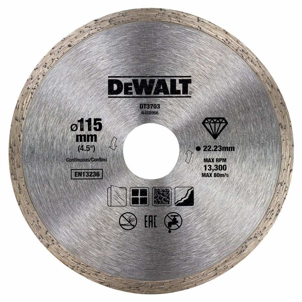 Dewalt accessoires diamantblad, met gesloten rand, ø115mm 22.2mm - dt3703-qz