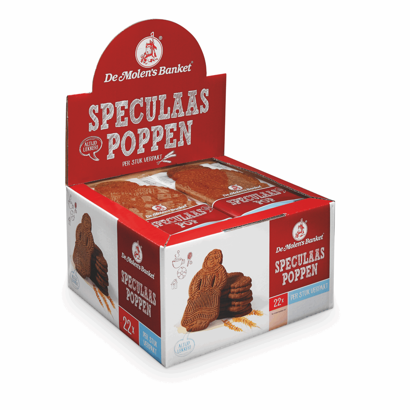 De molen speculaaspop verpakt (22x 50gr)
