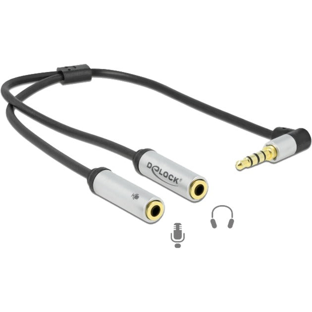 DeLOCK DeLOCK 1x 3,5 mm 4-pins stereo-aansluiting (mannelijk) > 2x 3,5 mm 3-pins