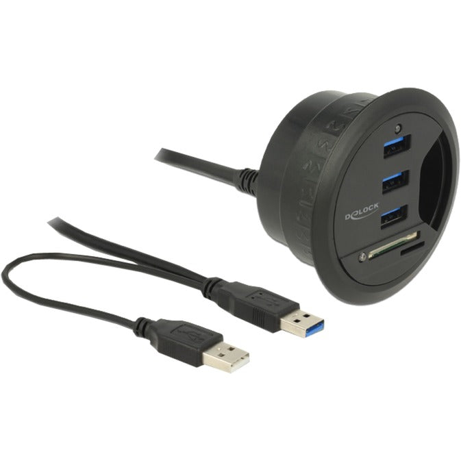 DeLOCK DeLOCK In-Desk Hub 3-poorts USB 3.0 + 2-slot SD-kaartlezer