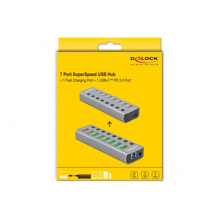 DeLOCK DeLOCK USB 3.2 Gen 1 Hub met 7 poorten