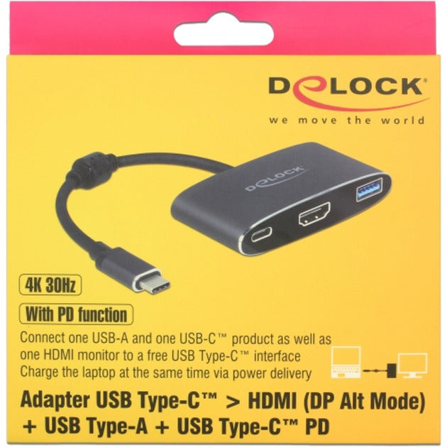 DeLOCK DeLOCK USB-C mannelijk > HDMI vrouwelijk + USB-A + USB-C PD