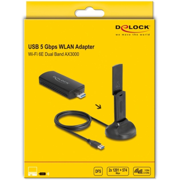 DeLOCK DeLOCK Wi-Fi 6E Dual Band WLAN USB Adapter AX3000