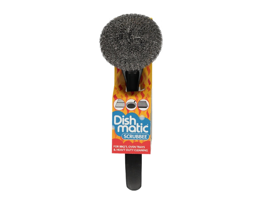 Dishmatic staalborstel met handgreep - verwisselbare borstel