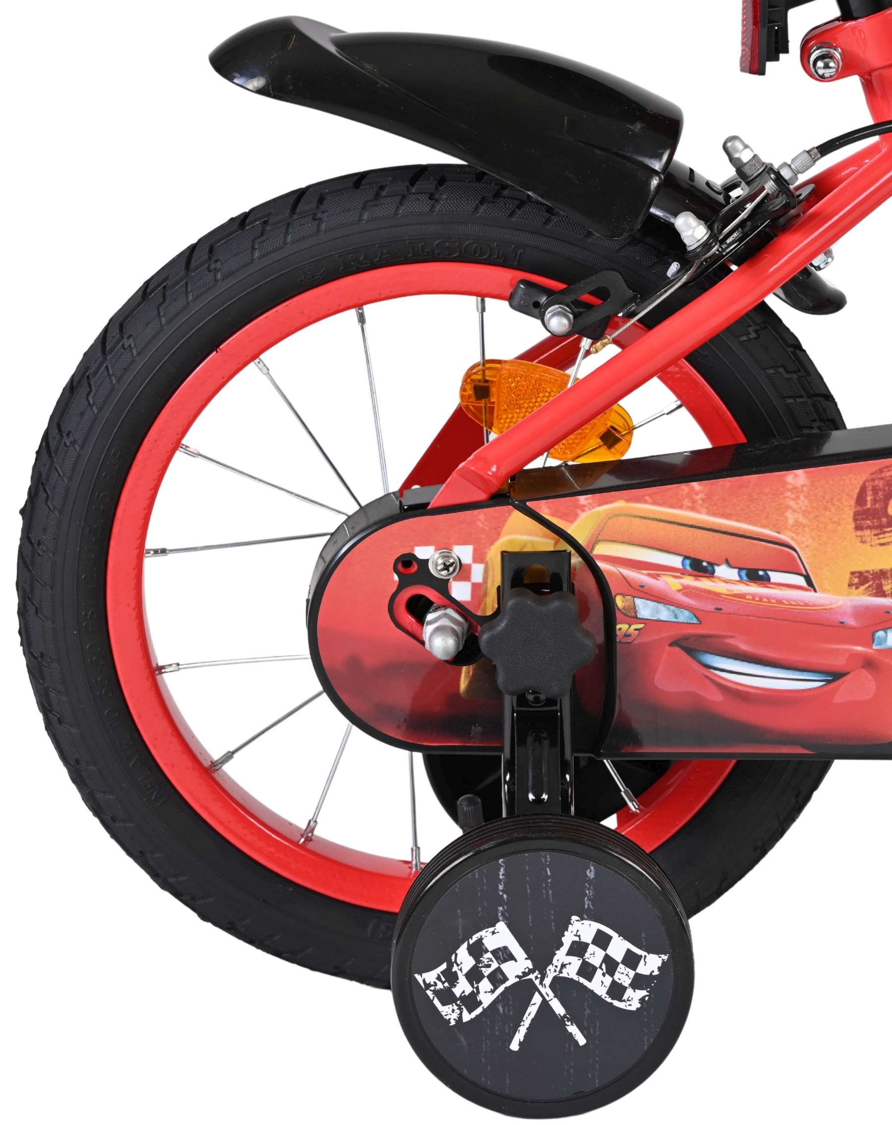Disney autos disney cars kinderfiets - jongens - 14 inch - rood - twee handremmen