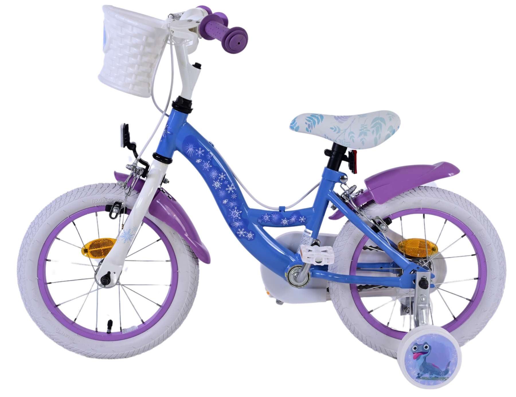 Disney Frozen 2 Kinderfiets Meisjes 14 inch Blauw Paars Twee handremmen