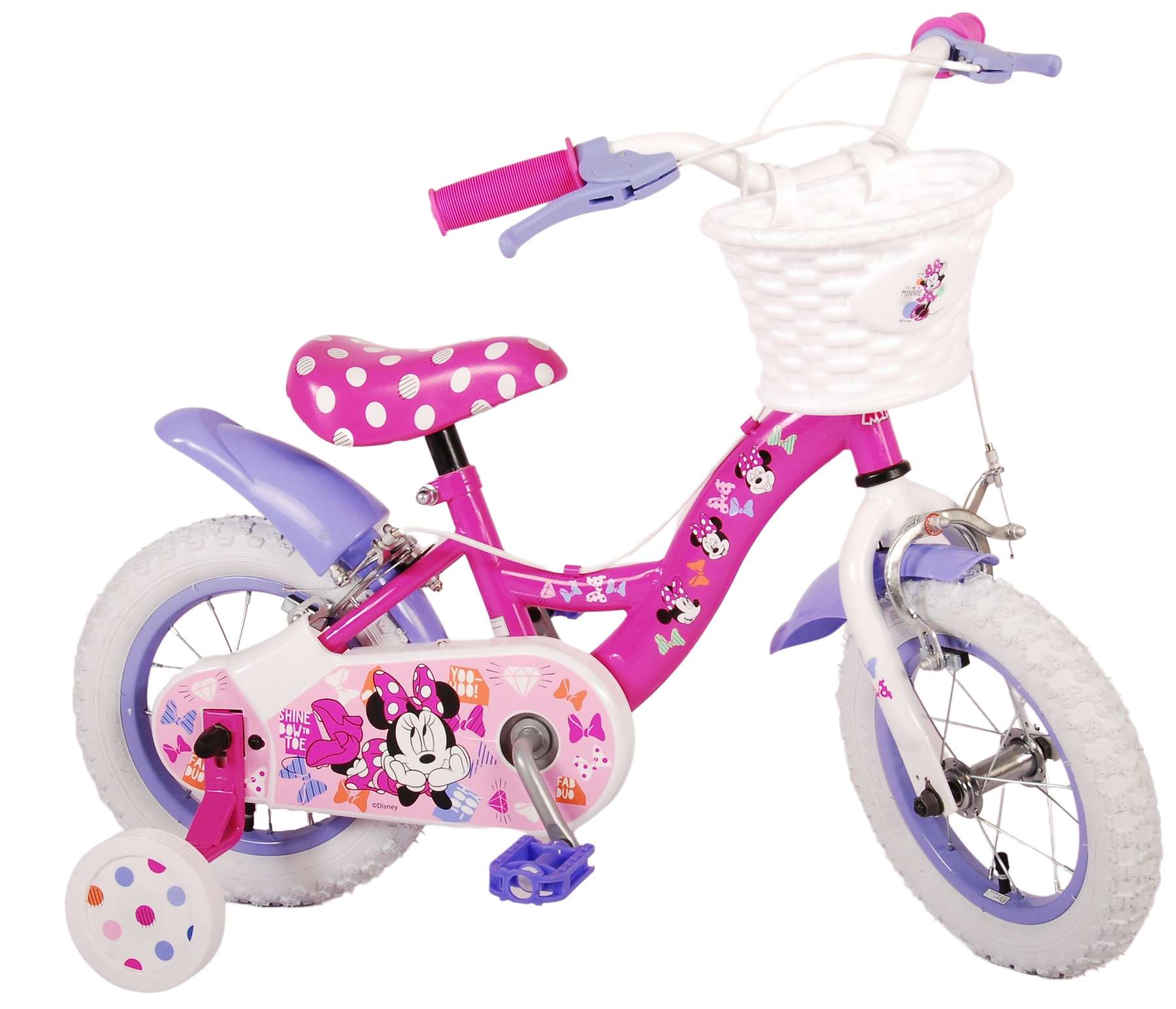 Disney Minnie schattigste ooit! Kinderfiets - Meisjes - 12 inch - Roze - Twee handremmen