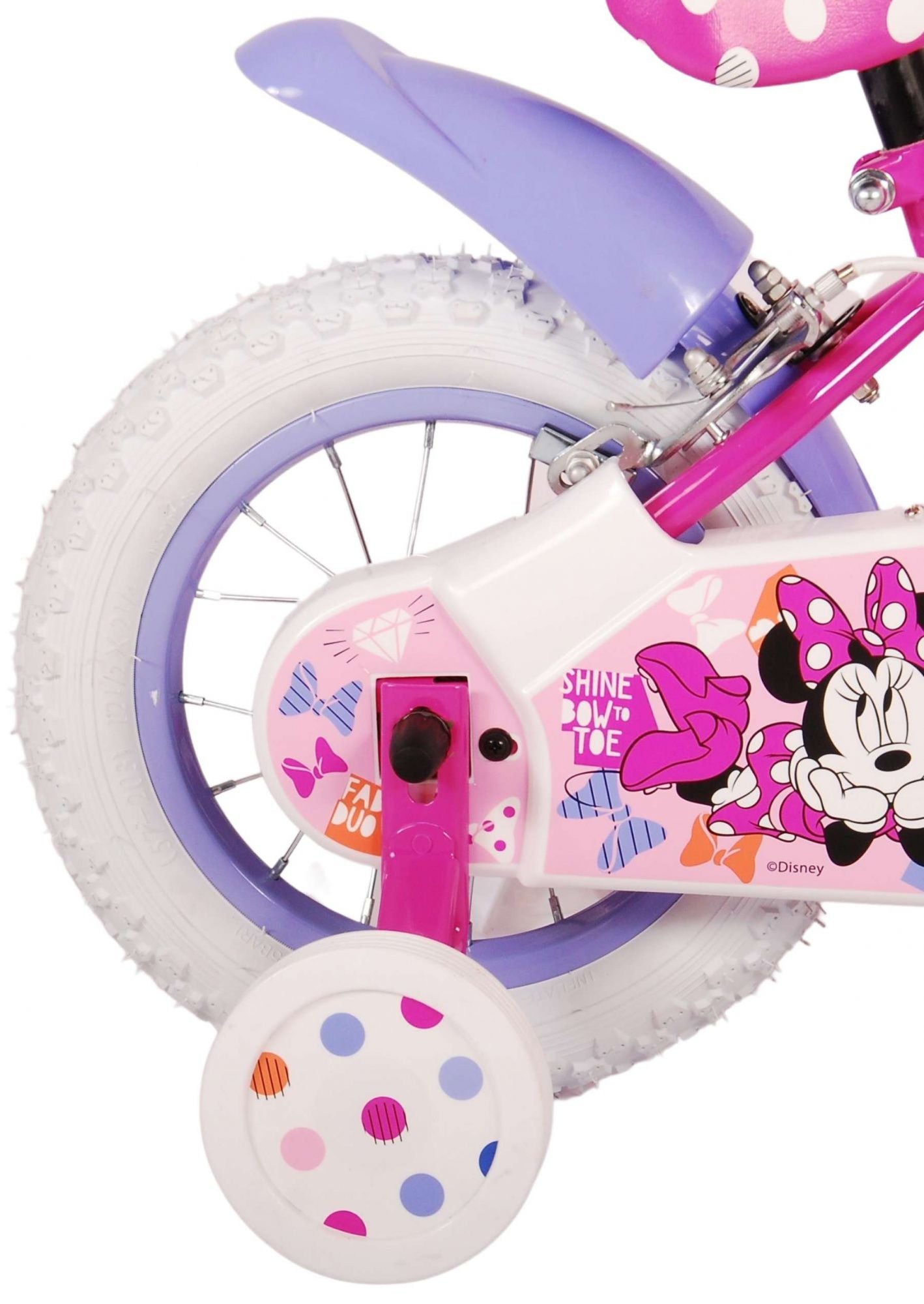Disney Minnie schattigste ooit! Kinderfiets - Meisjes - 12 inch - Roze - Twee handremmen