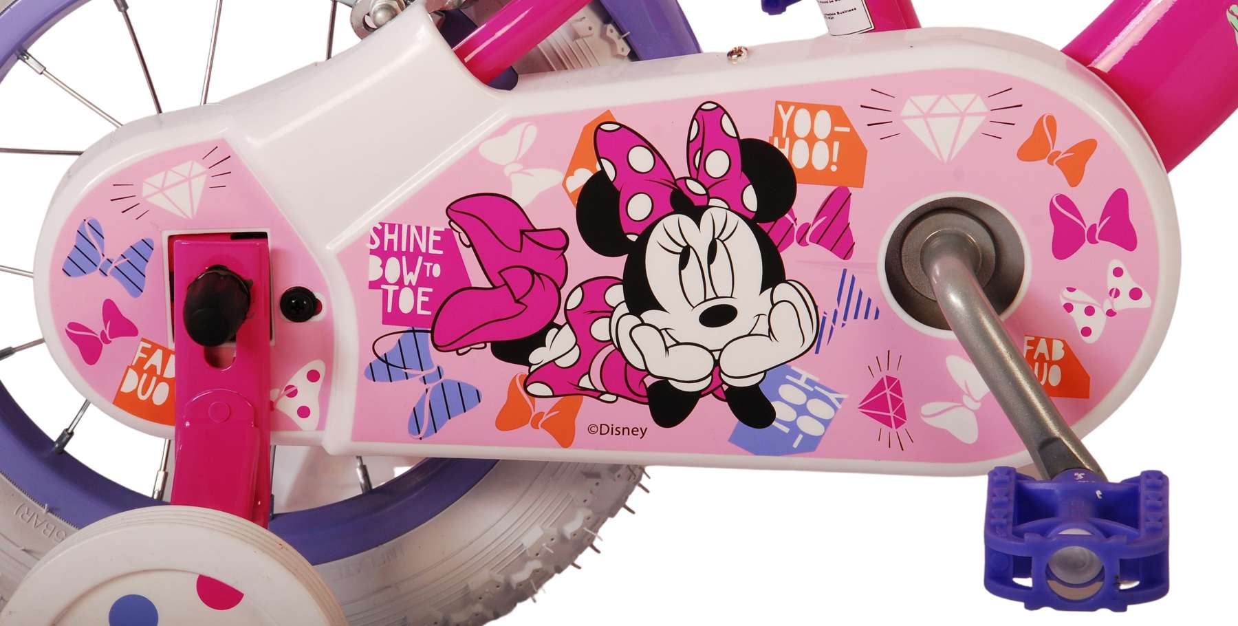 Disney Minnie schattigste ooit! Kinderfiets - Meisjes - 12 inch - Roze - Twee handremmen